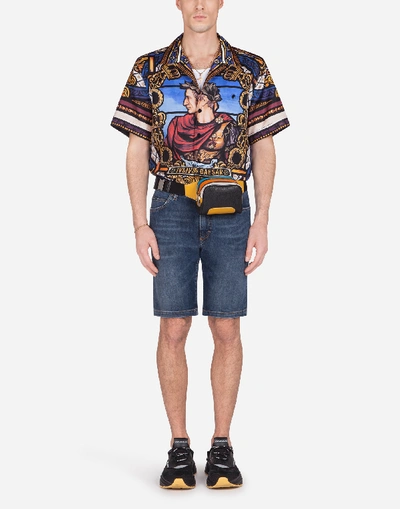 Shop Dolce & Gabbana Stretch Denim Bermuda Shorts