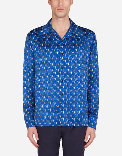 Shop Dolce & Gabbana Cocktail Print Silk Shirt