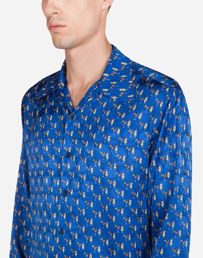 Shop Dolce & Gabbana Cocktail Print Silk Shirt