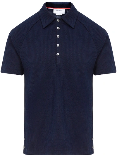 Shop Thom Browne Polo Shirt In Navy