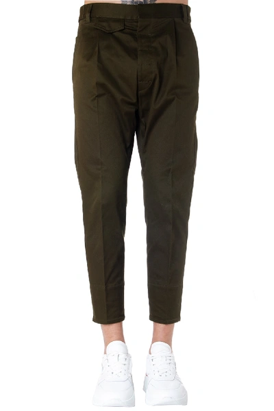 Shop Dsquared2 Green Cotton Cropped Pants