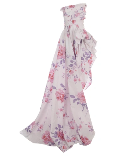 Shop Philosophy Di Lorenzo Serafini Long Dress W/s W/ruffle And Wide Skirt Fantasy In Bianco