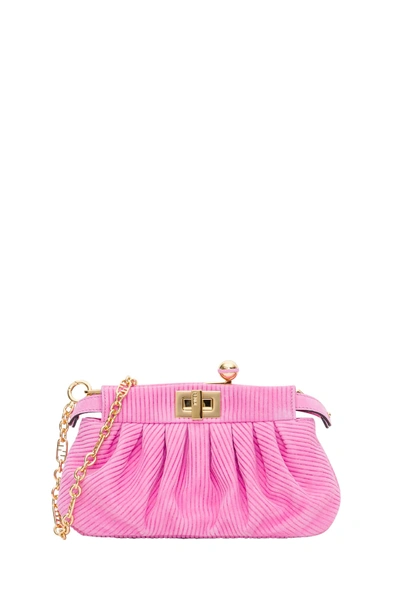 Shop Fendi Peekaboo Click Clutch In Rosa