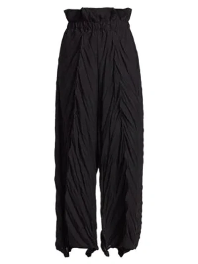 Shop Issey Miyake Tectorum Pleated Culotte Pants In Black