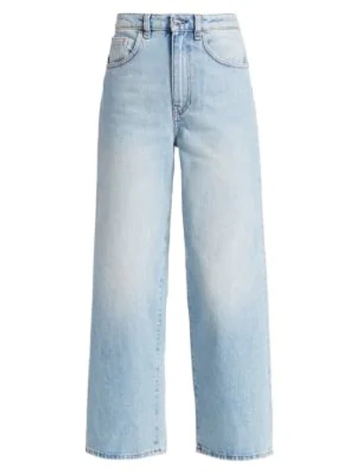 Shop Totême Flair High-rise Wide-leg Jeans In Light Blue
