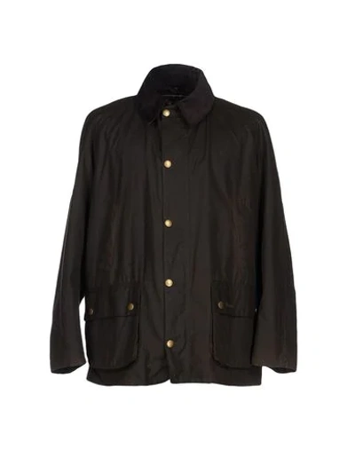 Shop Barbour Man Overcoat & Trench Coat Dark Brown Size Xxl Cotton