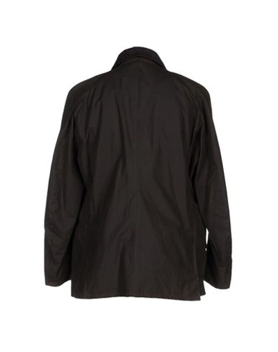 Shop Barbour Man Overcoat & Trench Coat Dark Brown Size Xxl Cotton