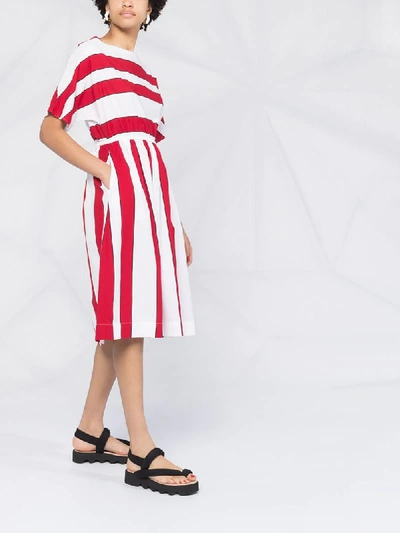 Woolrich 'scully Stripe' Midikleid In White