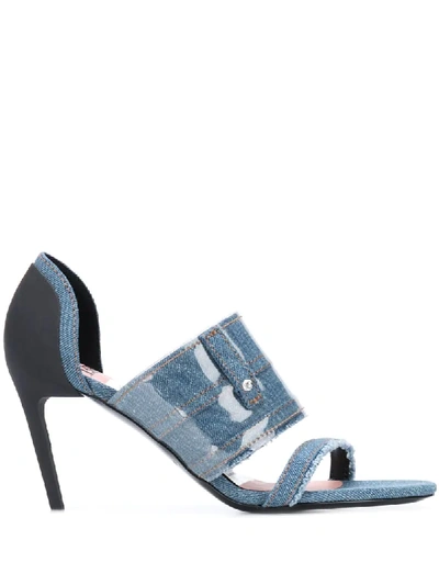 Shop Diesel Denim Sandals In Blue