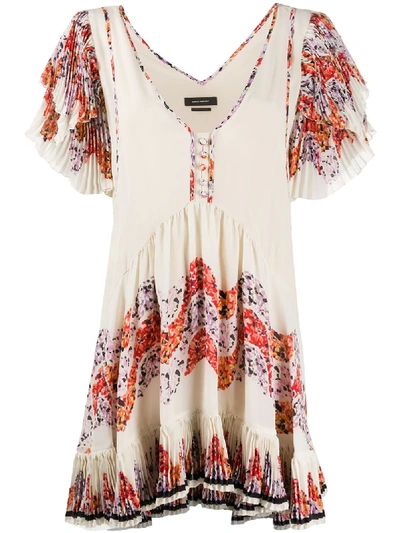Shop Isabel Marant Ruffled-trim Dress In White
