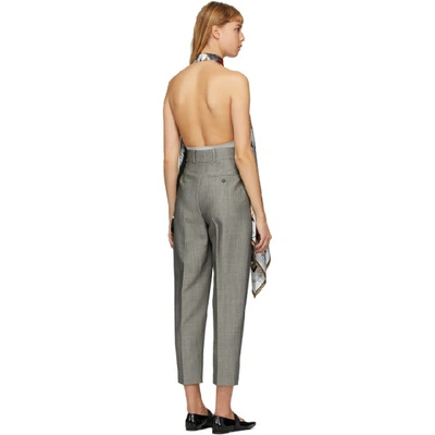 Shop Burberry Grey Silk Knit Tank Top In Grey Melang