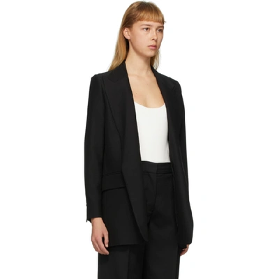 Shop Ami Alexandre Mattiussi Black Buttonless Long Blazer In 001 Black