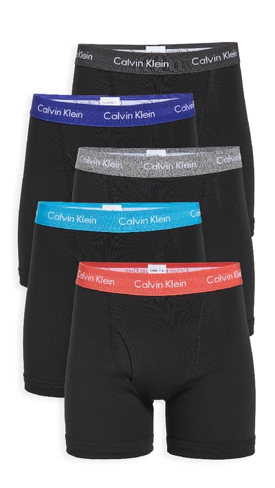 Shop Calvin Klein Underwear 5 Pack Boxer Briefs In Black Body/wildflower/void/mid