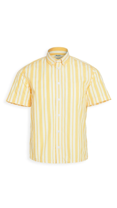 Shop Kenzo Casual Short Sleeves Shirt In Lemon