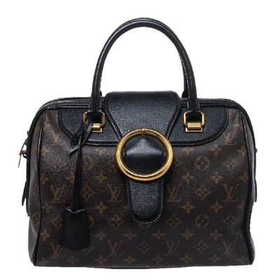 Pre-owned Louis Vuitton Black Monogram Canvas And Leather Limited Edition Golden Arrow Speedy Bag In Brown