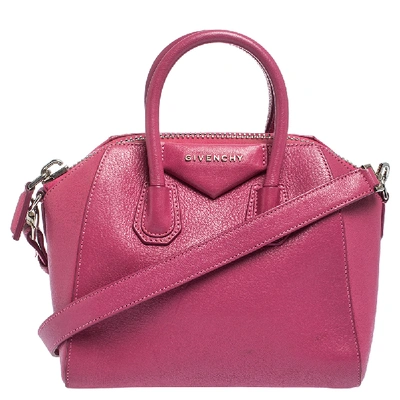 Pre-owned Givenchy Pink Leather Mini Antigona Satchel