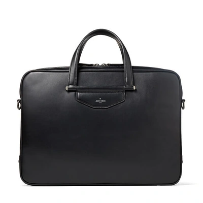 Shop Jimmy Choo Knox Black Leather Briefcase With Gel Laptop Pocket