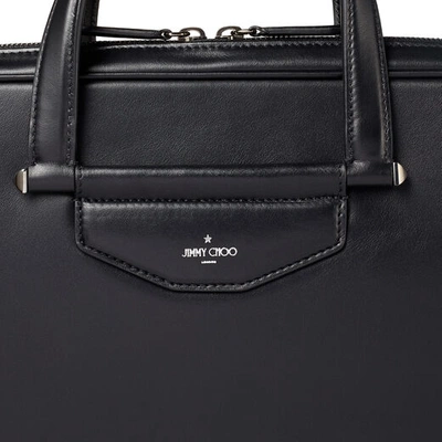 Shop Jimmy Choo Knox Black Leather Briefcase With Gel Laptop Pocket