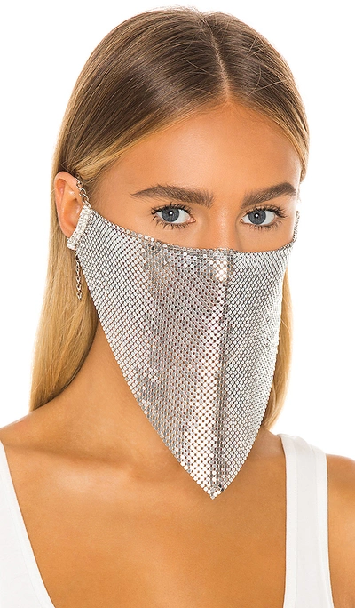 Shop Grlfrnd Face Mask In Silver Chainmail