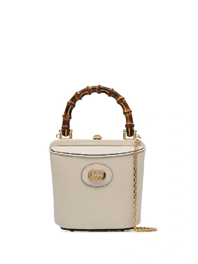 Shop Gucci Marina Mini Bucket Bag In White