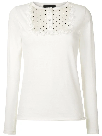 Shop Andrea Bogosian Lace Panels Ramira T-shirt In White