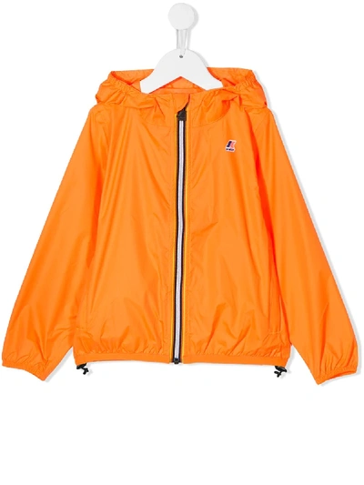 Shop K-way Hooded Shell Jacket In Orange