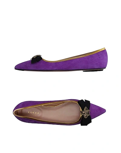 Shop Gucci Ballet Flats In Purple