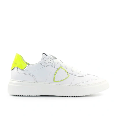 Shop Philippe Model Temple Neon White Yellow Sneaker