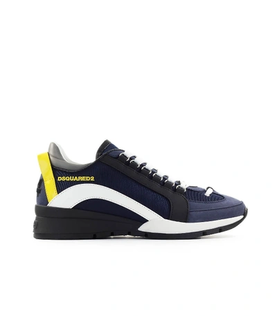 Shop Dsquared2 551 Blue White Yellow Sneaker