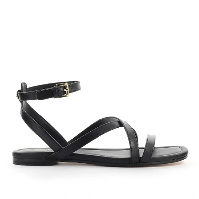Shop Michael Kors Tasha Black Flat Sandal
