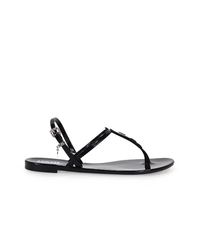 Shop Karl Lagerfeld Jelly Karl Ikonik Black Thong Sandal