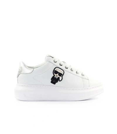 Shop Karl Lagerfeld Kapri K/ikonik White Silver Sneaker
