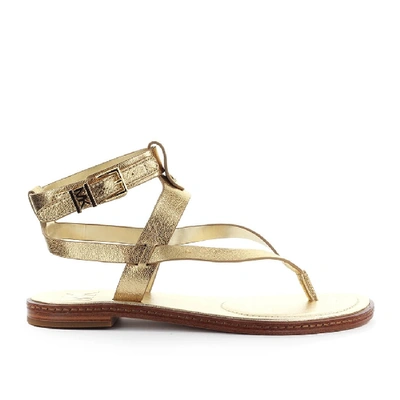 Shop Michael Kors Pearson Gold Thong Sandal