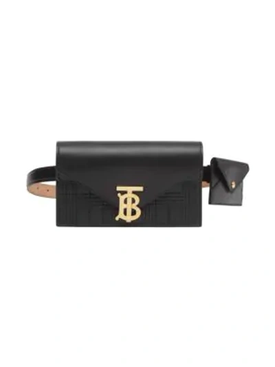 Burberry Tb Quilted Leather Envelope Belt Bag In Black