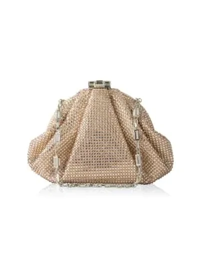 Shop Judith Leiber Enchanted Crystal & Satin Clutch In Champagne