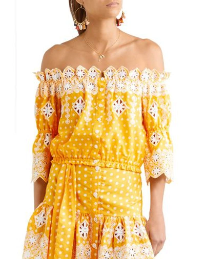 Shop Miguelina Blouses In Yellow