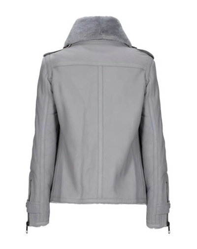 Shop Burberry Biker Jacket In Grey