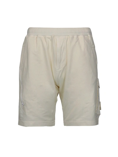 Shop Stone Island White Cargo Shorts