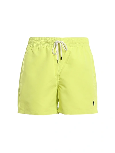 Shop Polo Ralph Lauren Neon Swim Shorts In Green
