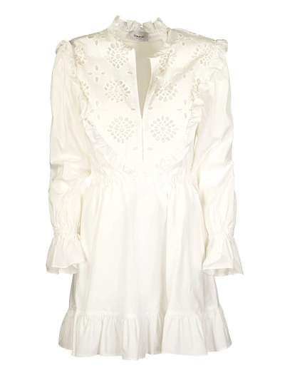Shop Dondup Broderie Anglaise Cotton Dress In White