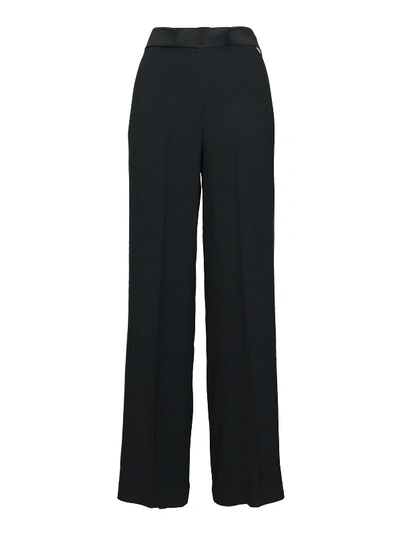 Shop Twinset Cady Palazzo Trousers In Black