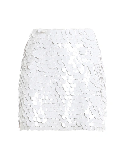 Shop Dondup Sequined Mini Skirt In White