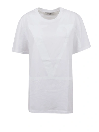 Shop Valentino Vlogo Print Cotton Jersey T-shirt In White