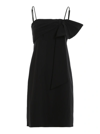 Shop Dondup Bow Detail Black Mini Dress