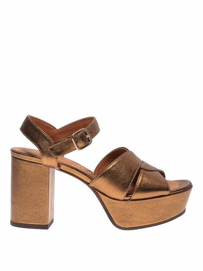 Shop Chie Mihara Dibe Sandals In Rose Gold