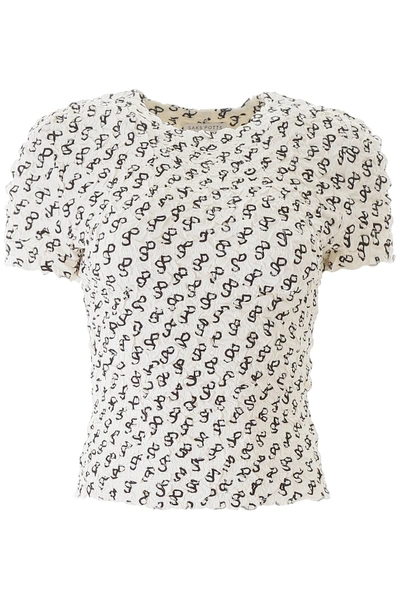 Shop Saks Potts Chica T-shirt With Monogram In Sp White Print (white)