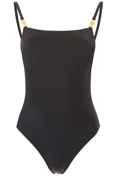 Shop Versace Medusa Swimsuit In Nero (black)