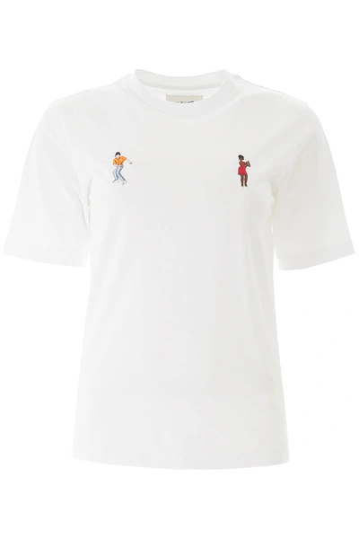 Shop Kirin Dancers T-shirt In Optical White Red (white)