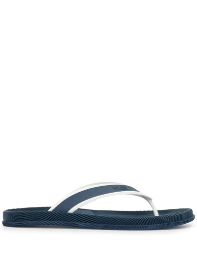 Shop Valentino Flip-flops Mit Camouflagemuster In Blue