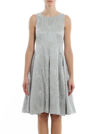 Shop Emporio Armani Jacquard Sleeveless Dress In Grigio Cielo Color In Grey